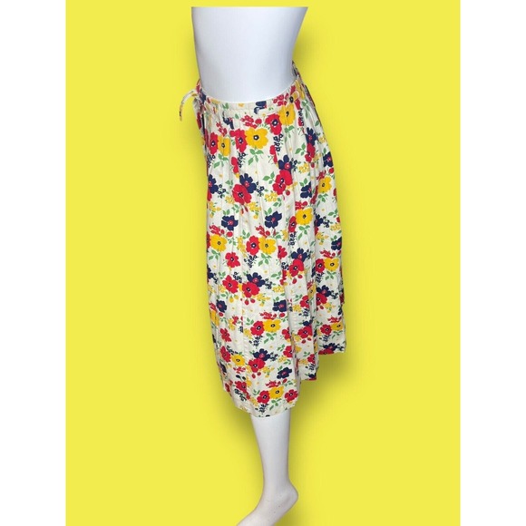 Vintage 70s Floral Canvas Denim The Traveler By Connie Skirt Sz M Button Down - Picture 2 of 10